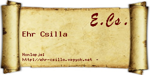 Ehr Csilla névjegykártya
